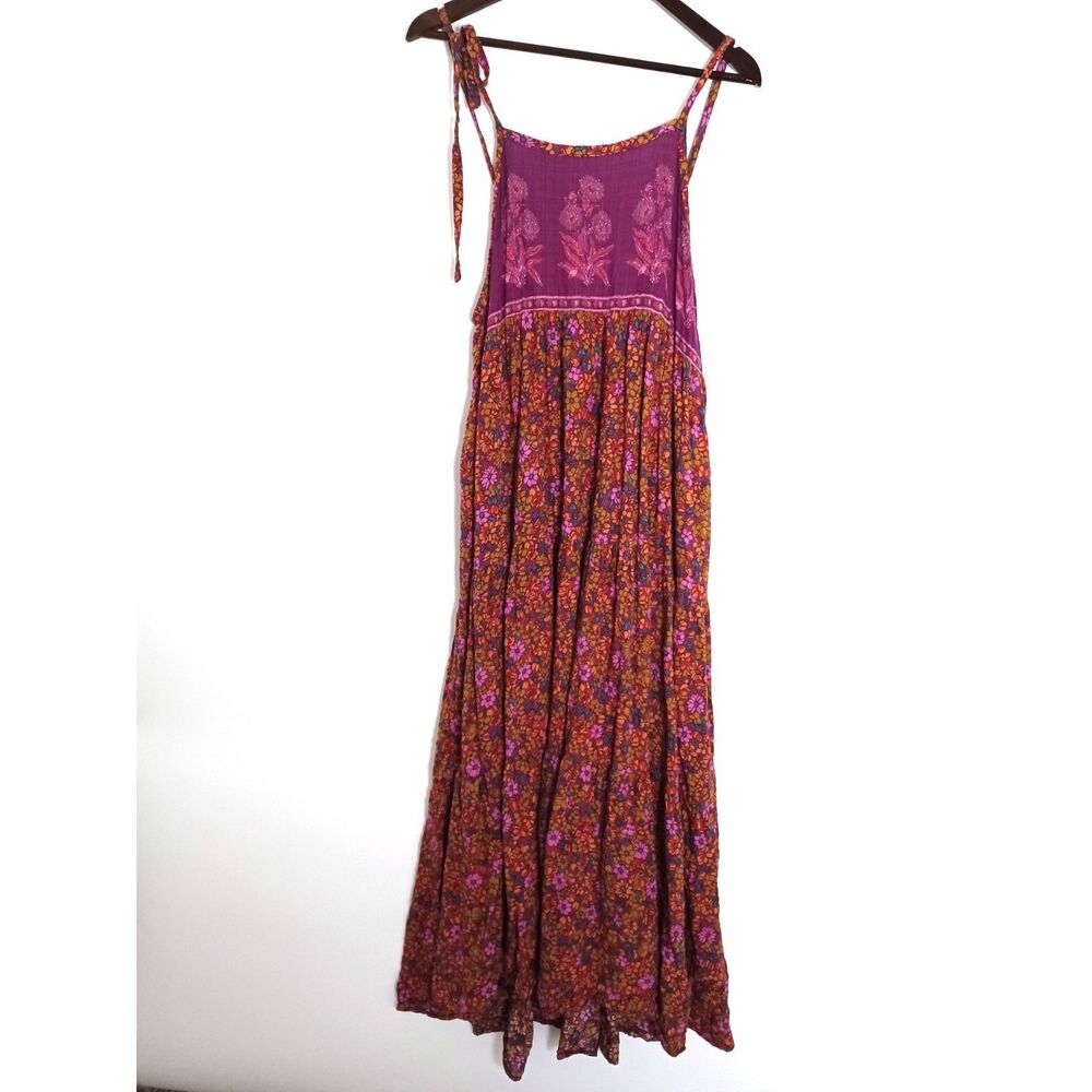 Natural Life Tiered Maxi Dress Large Cottage Festival Boho Western Granolagirl